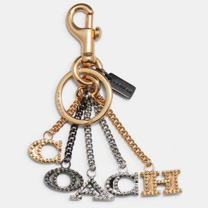 Coach Bag Charm Key Ring Clip Studded